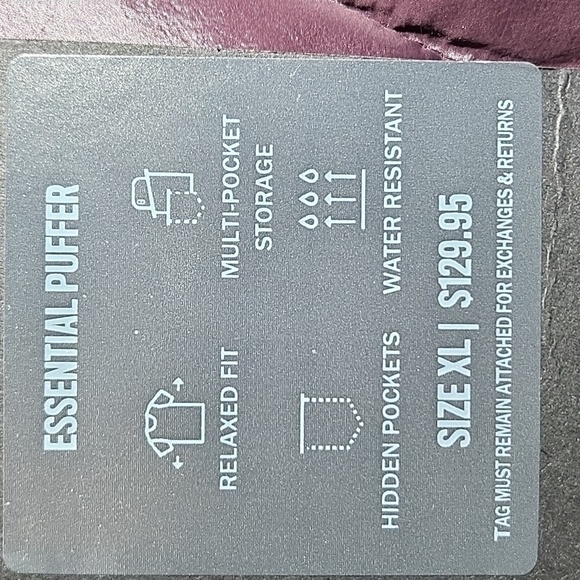 NWT Fabletics Deep Plum Purple Puffer Jacket Womens Size XL - Picture 13 of 13